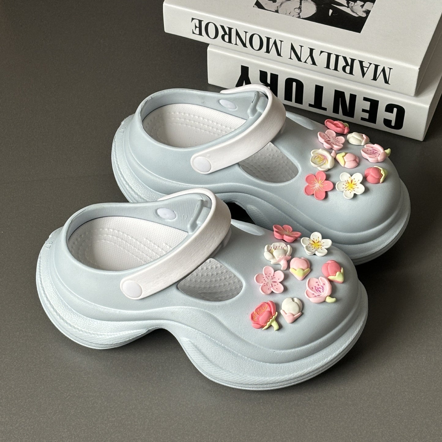 Waterproof cute floral crocs