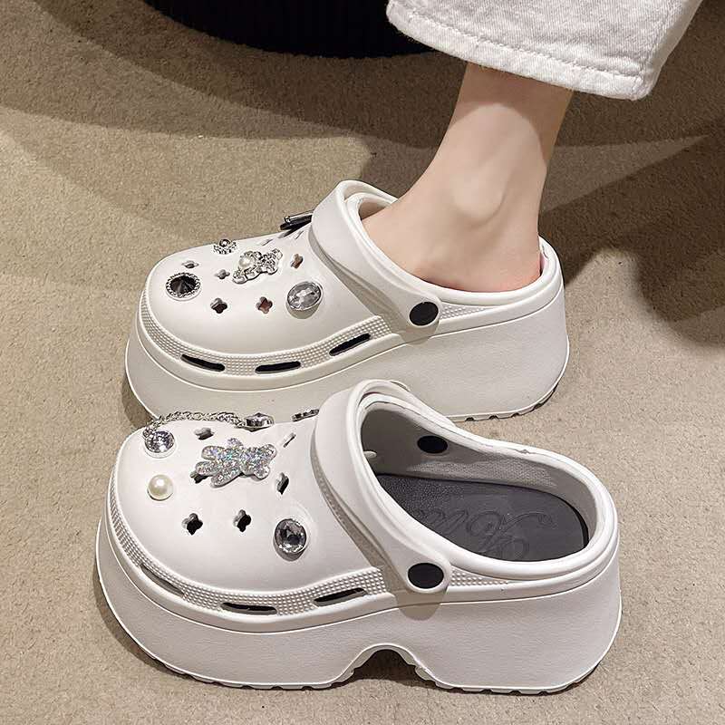 Waterproof women's modern heel crocs