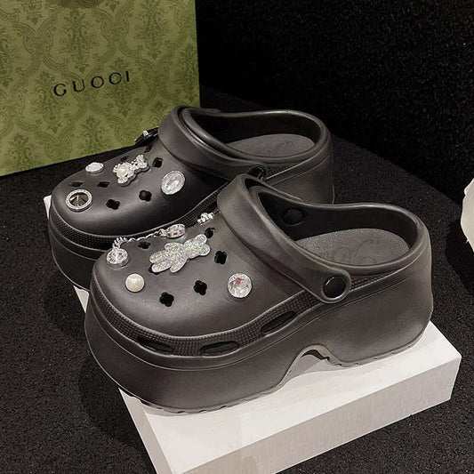 Waterproof women's modern heel crocs