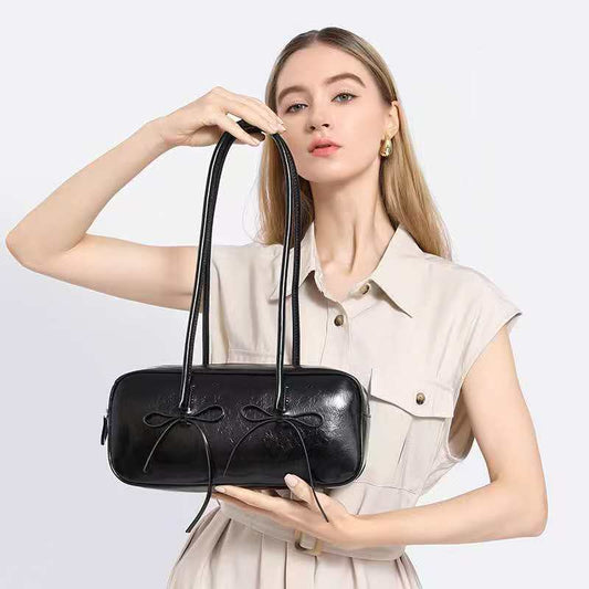 Noir Grace Bow Tote Bag