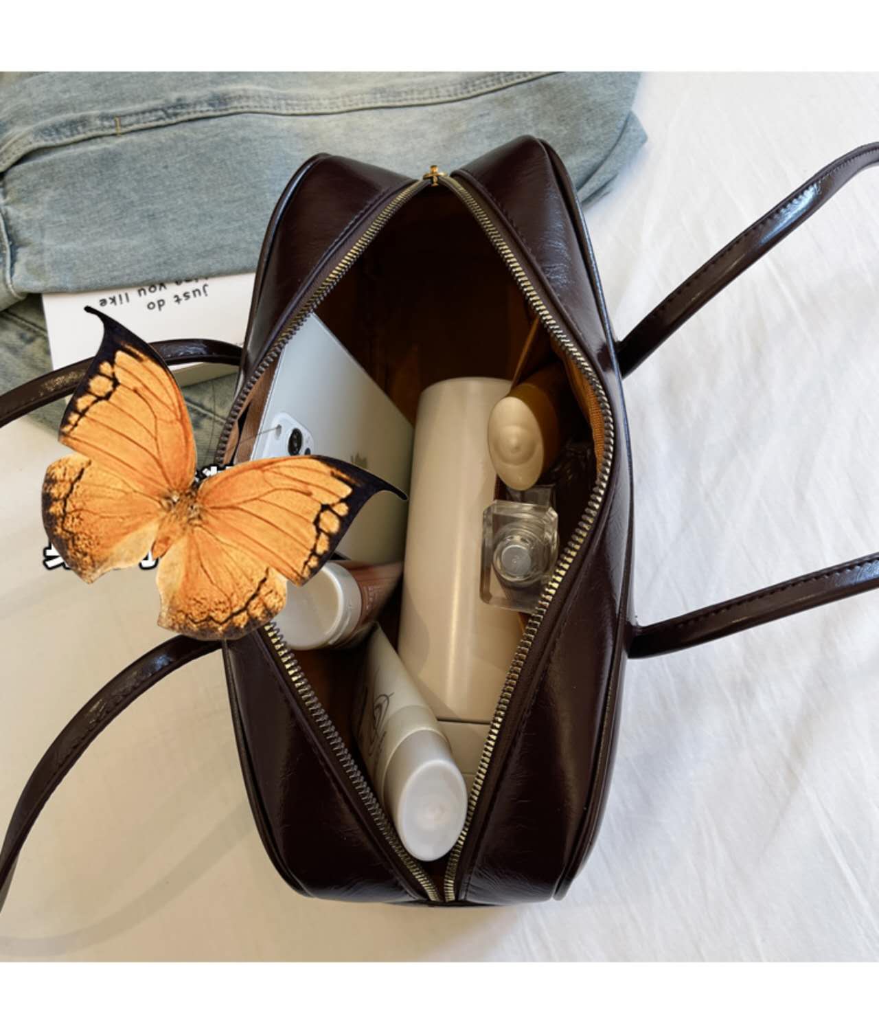 Noir Grace Bow Tote Bag