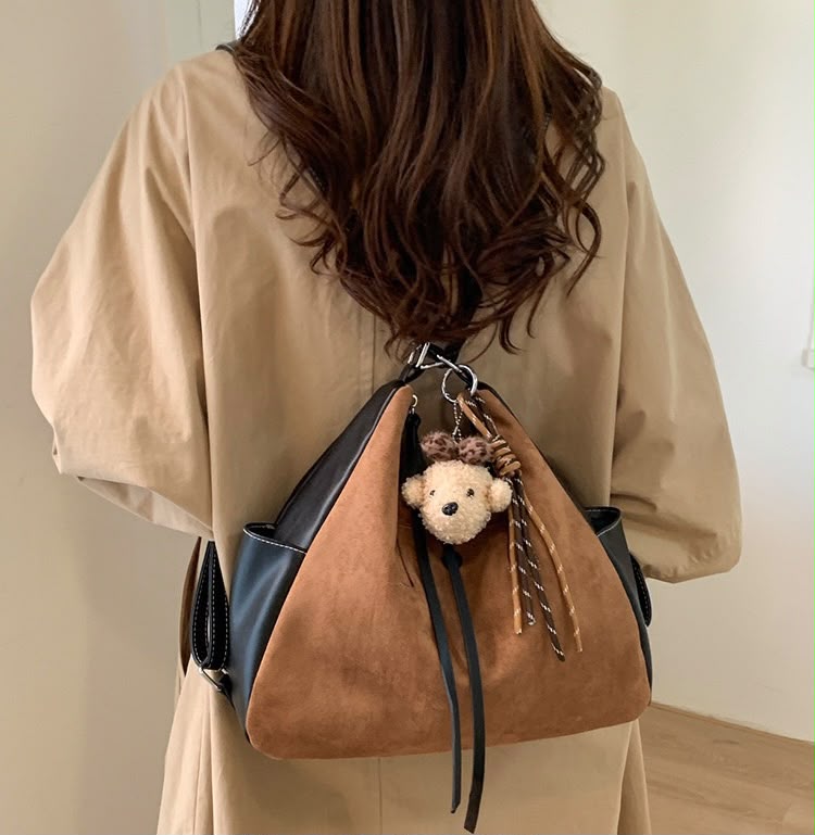 Premium Suede Leather Shoulder Tote Bag