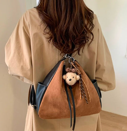 Premium Suede Leather Shoulder Tote Bag