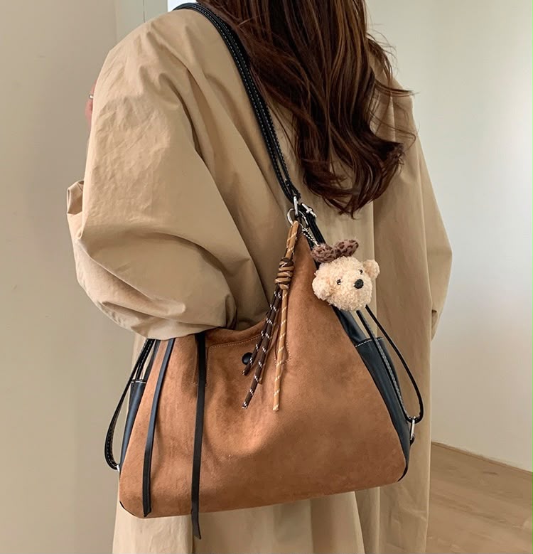 Premium Suede Leather Shoulder Tote Bag