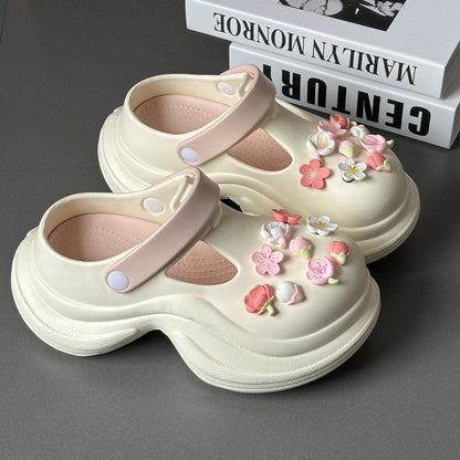 Waterproof cute floral crocs