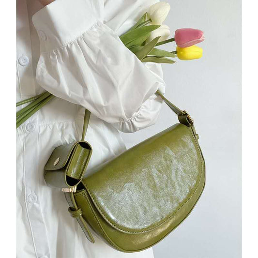 Olive Bloom Saddle Bag