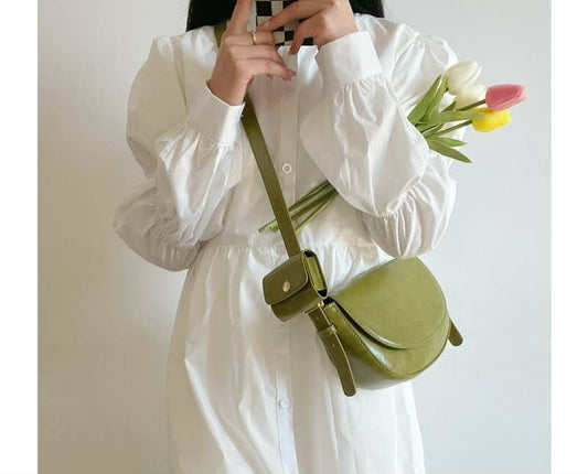Olive Bloom Saddle Bag