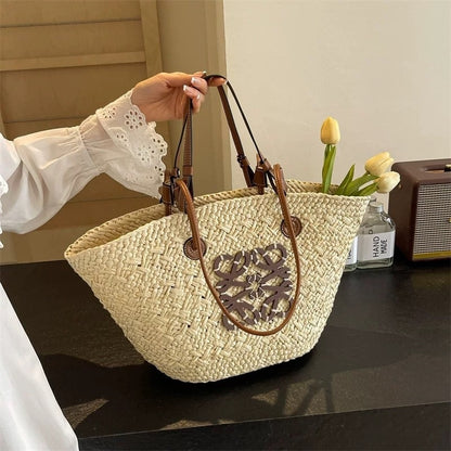 Monogram Woven Tote Bag