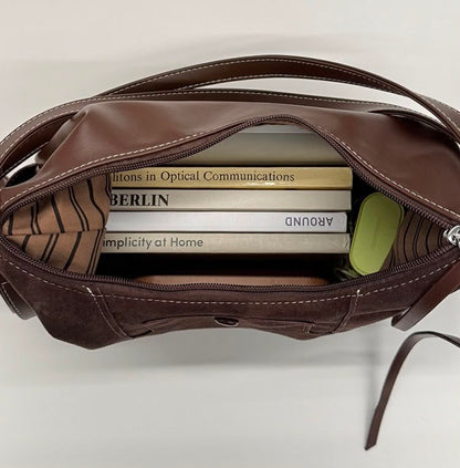 Premium Suede Leather Shoulder Tote Bag