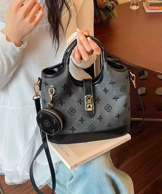 Women’s Vintage Printed Bucket Bag with Mini Coin Purse