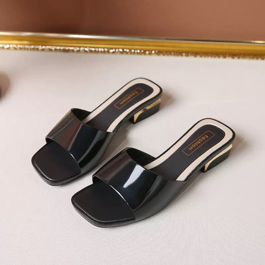 Elegant Low-Heel Slip-On Sandals for Women